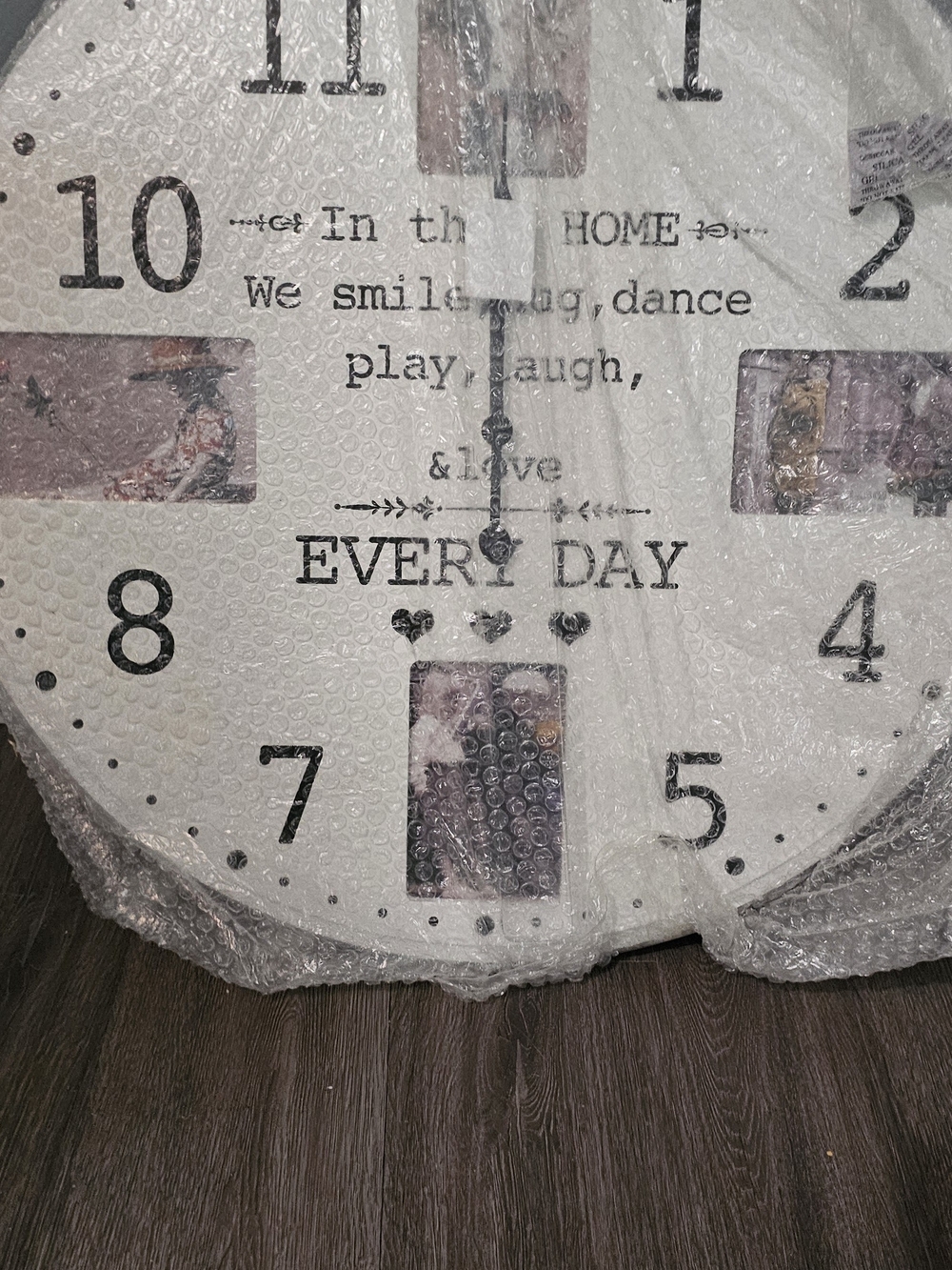 Everyday Photo Frame Wall Clock in White